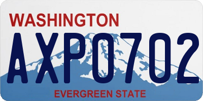 WA license plate AXP0702