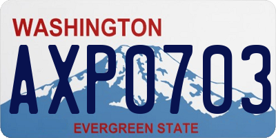 WA license plate AXP0703
