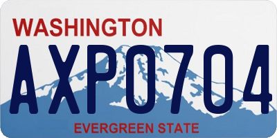 WA license plate AXP0704
