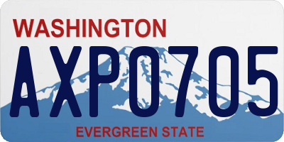 WA license plate AXP0705