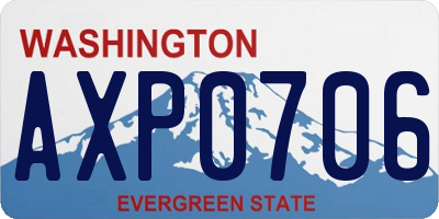 WA license plate AXP0706
