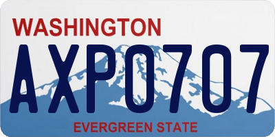 WA license plate AXP0707