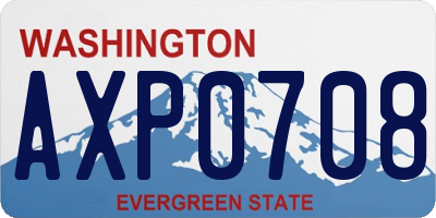 WA license plate AXP0708