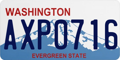 WA license plate AXP0716