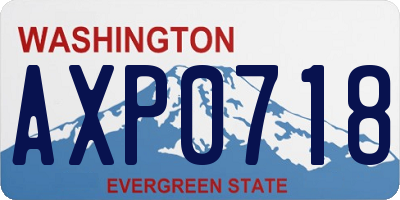 WA license plate AXP0718