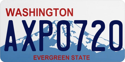 WA license plate AXP0720