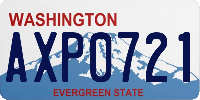 WA license plate AXP0721