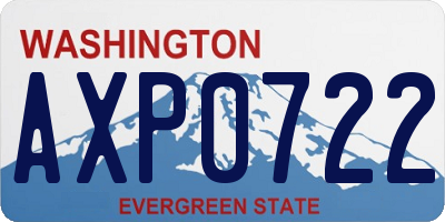 WA license plate AXP0722