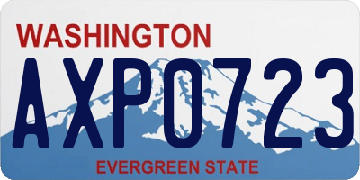 WA license plate AXP0723