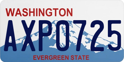 WA license plate AXP0725