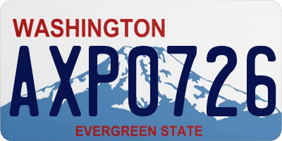 WA license plate AXP0726