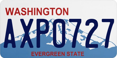 WA license plate AXP0727