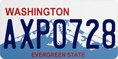 WA license plate AXP0728
