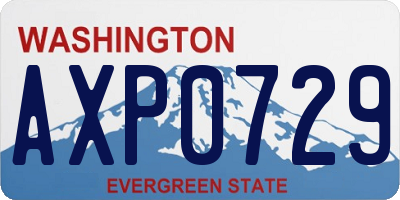 WA license plate AXP0729