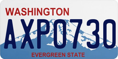 WA license plate AXP0730
