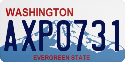 WA license plate AXP0731