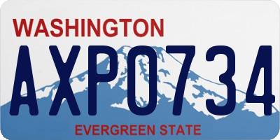 WA license plate AXP0734