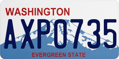 WA license plate AXP0735