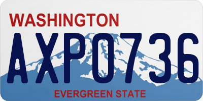 WA license plate AXP0736