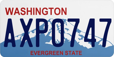 WA license plate AXP0747