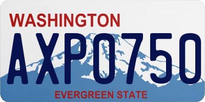WA license plate AXP0750