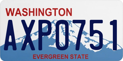 WA license plate AXP0751