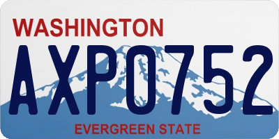WA license plate AXP0752