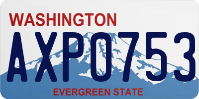 WA license plate AXP0753