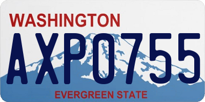 WA license plate AXP0755