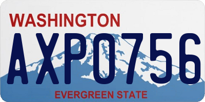 WA license plate AXP0756