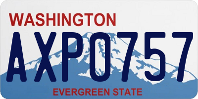 WA license plate AXP0757