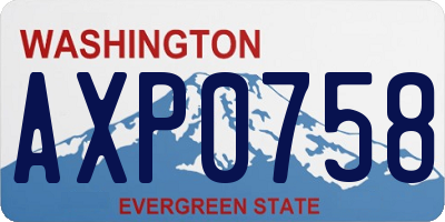 WA license plate AXP0758
