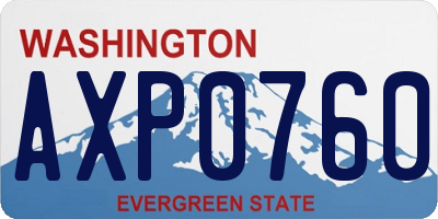 WA license plate AXP0760