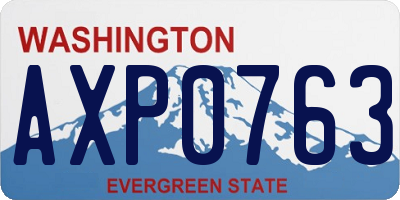 WA license plate AXP0763