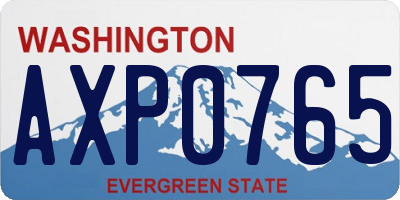 WA license plate AXP0765