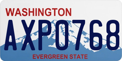 WA license plate AXP0768