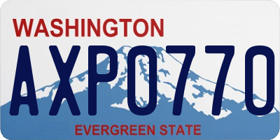 WA license plate AXP0770
