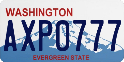 WA license plate AXP0777