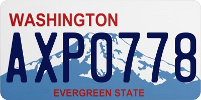 WA license plate AXP0778