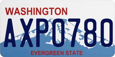 WA license plate AXP0780
