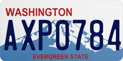 WA license plate AXP0784
