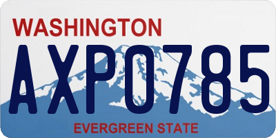 WA license plate AXP0785