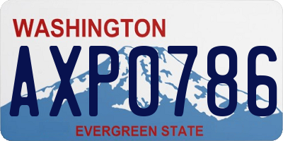 WA license plate AXP0786