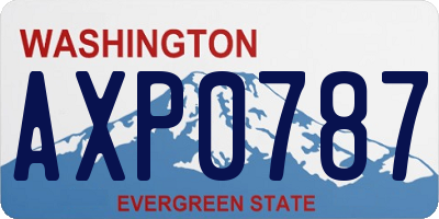 WA license plate AXP0787