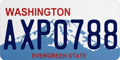 WA license plate AXP0788
