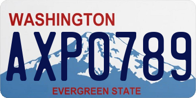 WA license plate AXP0789