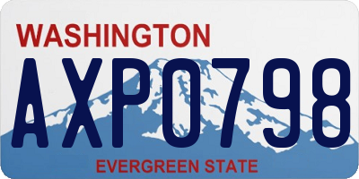 WA license plate AXP0798