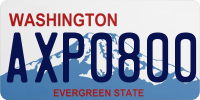 WA license plate AXP0800