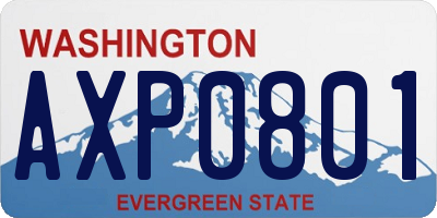 WA license plate AXP0801