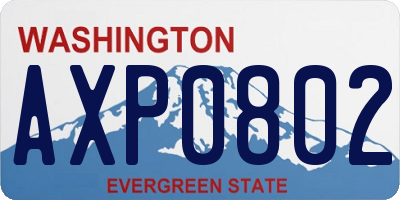 WA license plate AXP0802